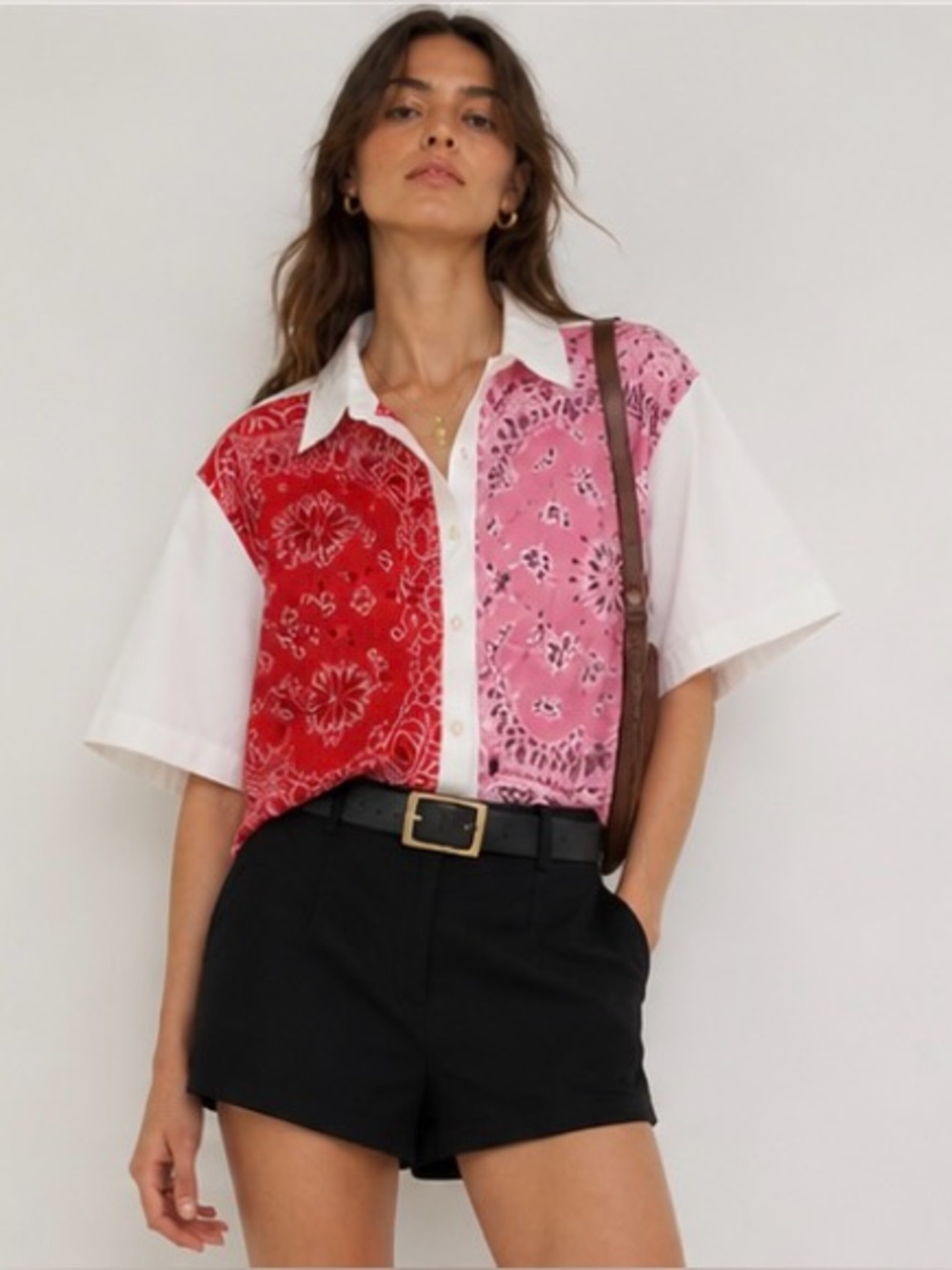 made in Italy Dixie 100% cotton bandana boxy shirt